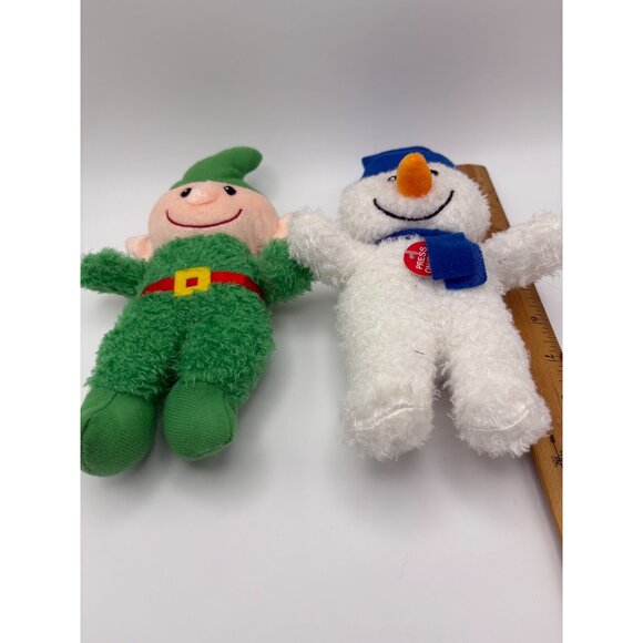 Musical Elf & Snowman Plush Toys Set - 7" Greenbrier International Soft Fuzzy Fa - Picture 4 of 5